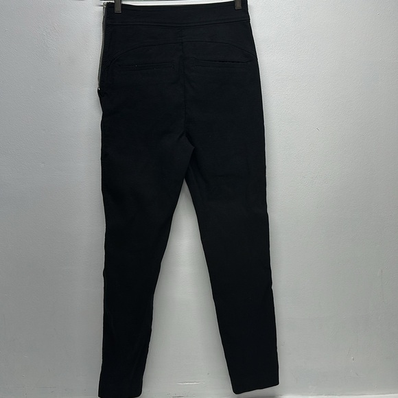 Alc Pants Skinny Trousers Hi Waist Pockets Cotton Stretch Side Zip Black Size 8 - Picture 4 of 10